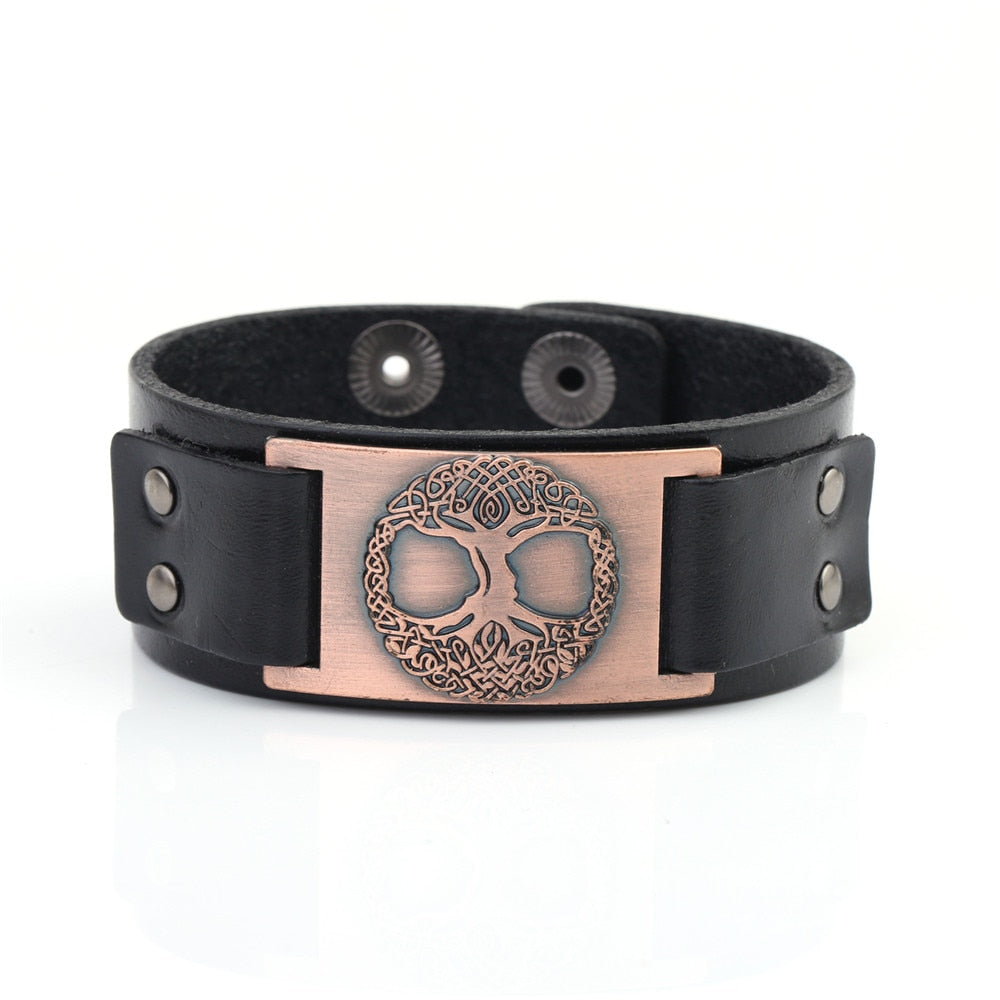 Tree of Life Vintage Leather Bracelets - Elementsofthewitch
