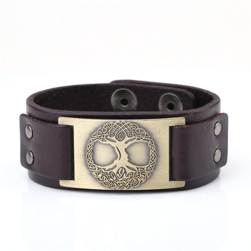 Tree of Life Vintage Leather Bracelets - Elementsofthewitch