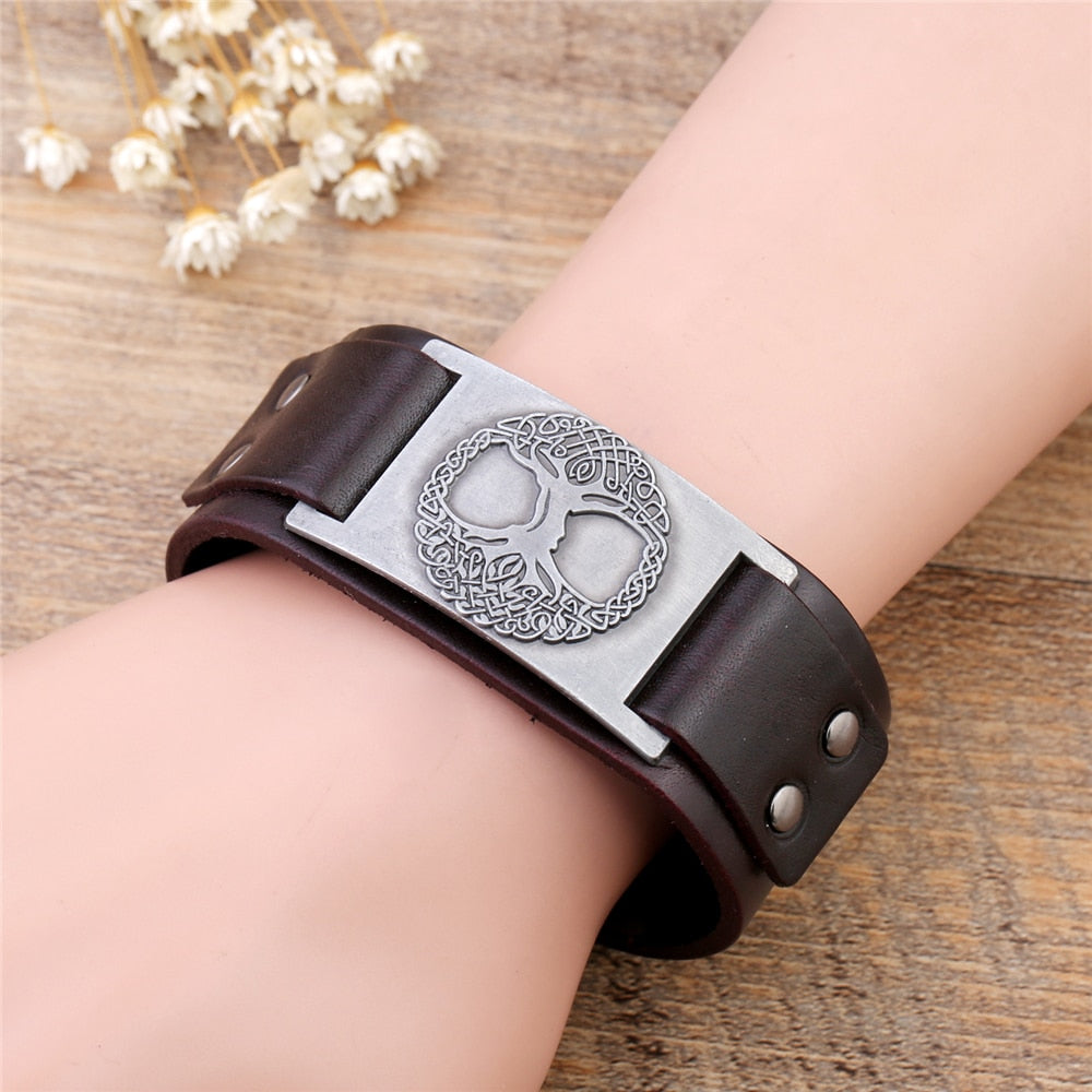 Tree of Life Vintage Leather Bracelets - Elementsofthewitch