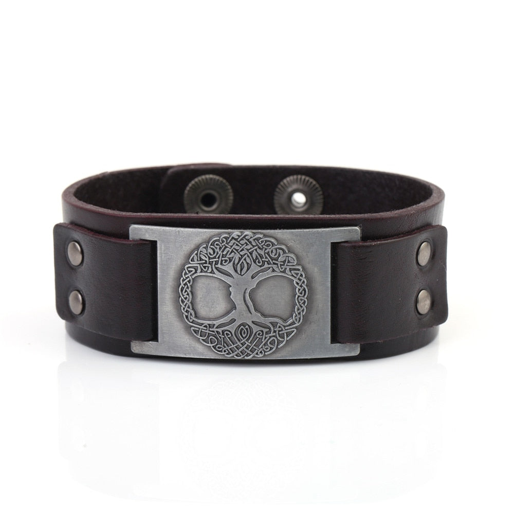 Tree of Life Vintage Leather Bracelets - Elementsofthewitch