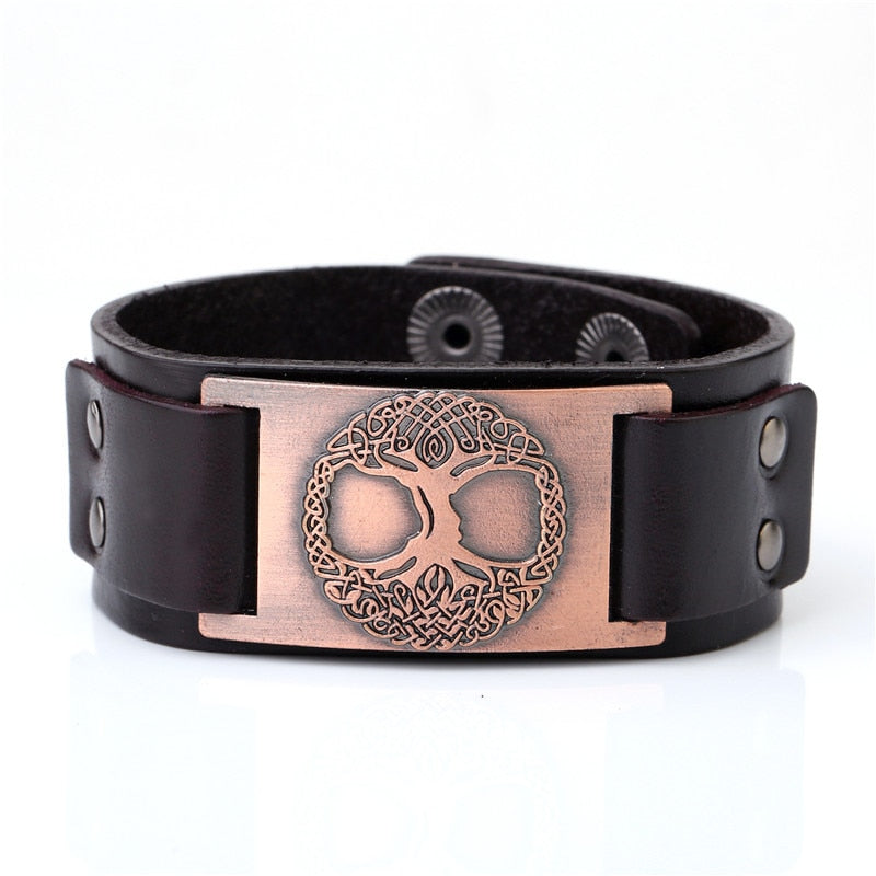 Tree of Life Vintage Leather Bracelets - Elementsofthewitch