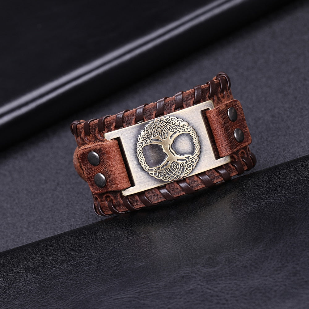 Tree of Life Vintage Leather Bracelets - Elementsofthewitch