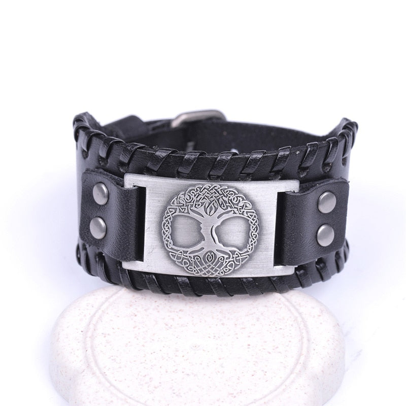 Tree of Life Vintage Leather Bracelets - Elementsofthewitch
