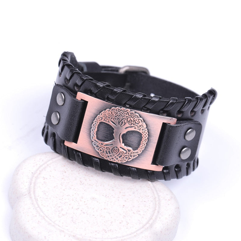Tree of Life Vintage Leather Bracelets - Elementsofthewitch