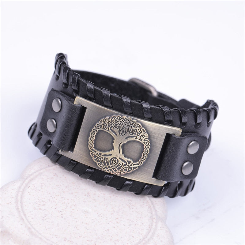 Tree of Life Vintage Leather Bracelets - Elementsofthewitch