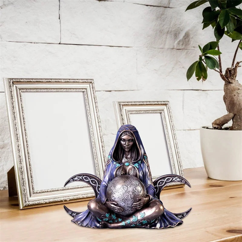 Mother Earth Statue Millennial Gaia Home Bedroom Table Decorative Wiccan Altar Spiritual Goddess Sculpture Garden Art Figurine