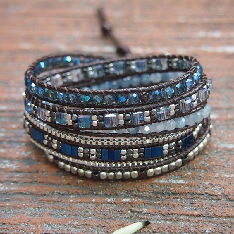 Blue Beaded Adjustable Bracelet - Elementsofthewitch