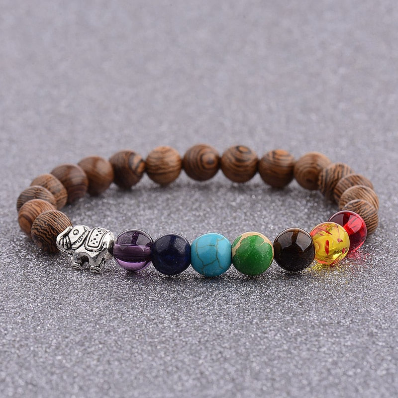 Natural Wooden Beaded Bracelet - Elementsofthewitch