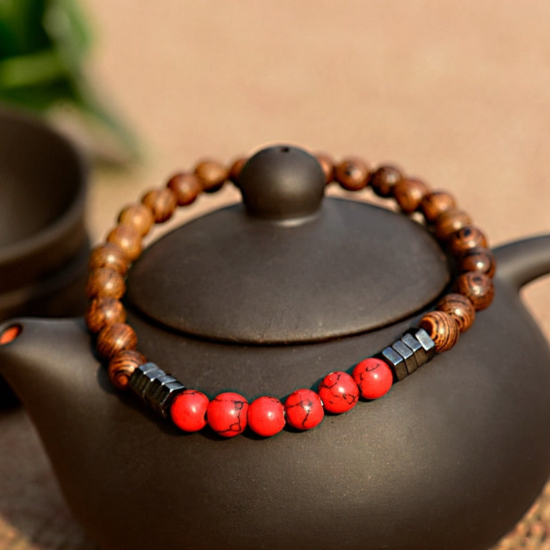 Natural Wood Beads Bracelet - Elementsofthewitch