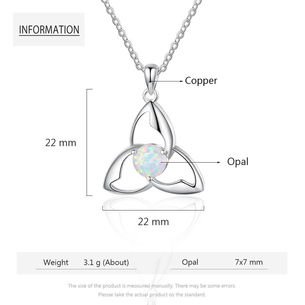 Vintage Opal Celtics Knot Triquetra Necklace - Elementsofthewitch