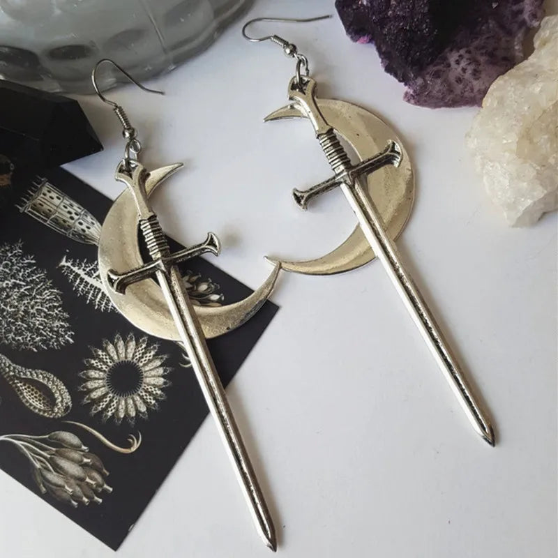 Crescent Moon necklace mystic gothic jewelry Lunar witch celtic Pagan Wiccan luna Moon phase witchy Goddess Fashion woman gift
