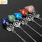 CSJA Spiritual Crystal Pendulum for Divination Dowsing Rod Natural Stone Quartz Pendant Pendules for Radiesthesia Pendulos G717