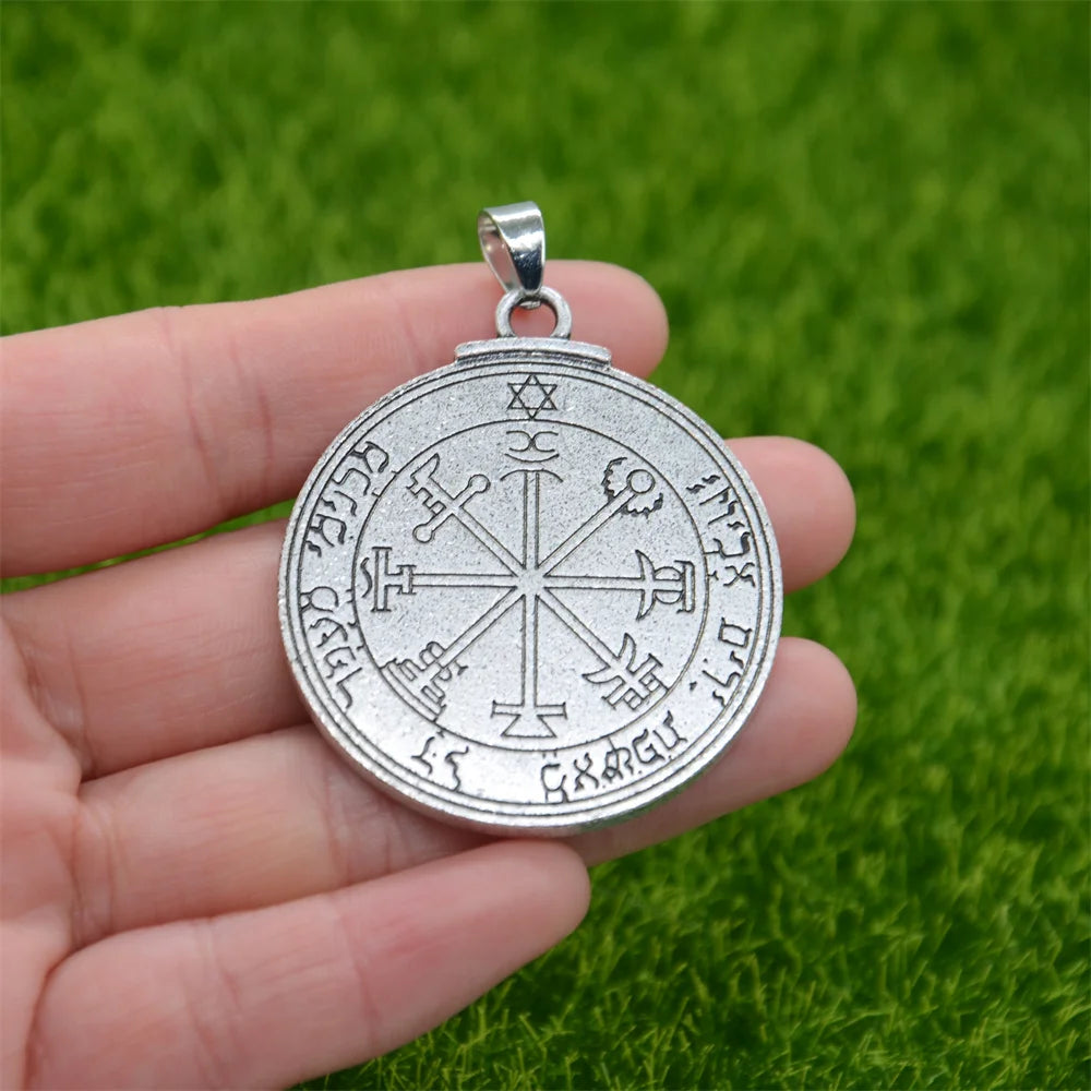 Double Side Key Of Solomon Fourth Pentacle Of Mercury Seal Pendant Necklace Wiccan Pagan Amulets Talismans Jewlery