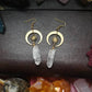 New Hippie Tribal Sun Crescent Earrings Brass Color Witchy Jewelry Bohemia Birthday Magical Clear Stone Point Women Fashion Gift