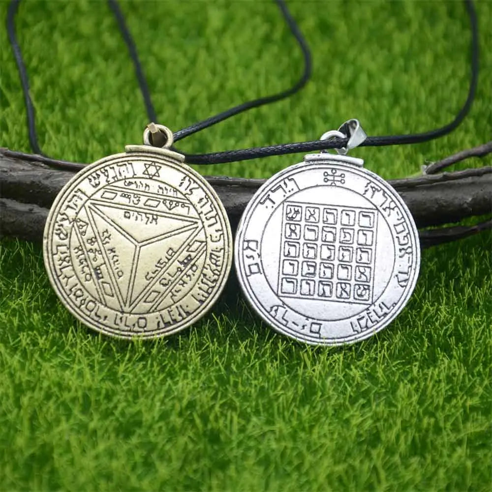 Double Side Key Of Solomon Fourth Pentacle Of Mercury Seal Pendant Necklace Wiccan Pagan Amulets Talismans Jewlery