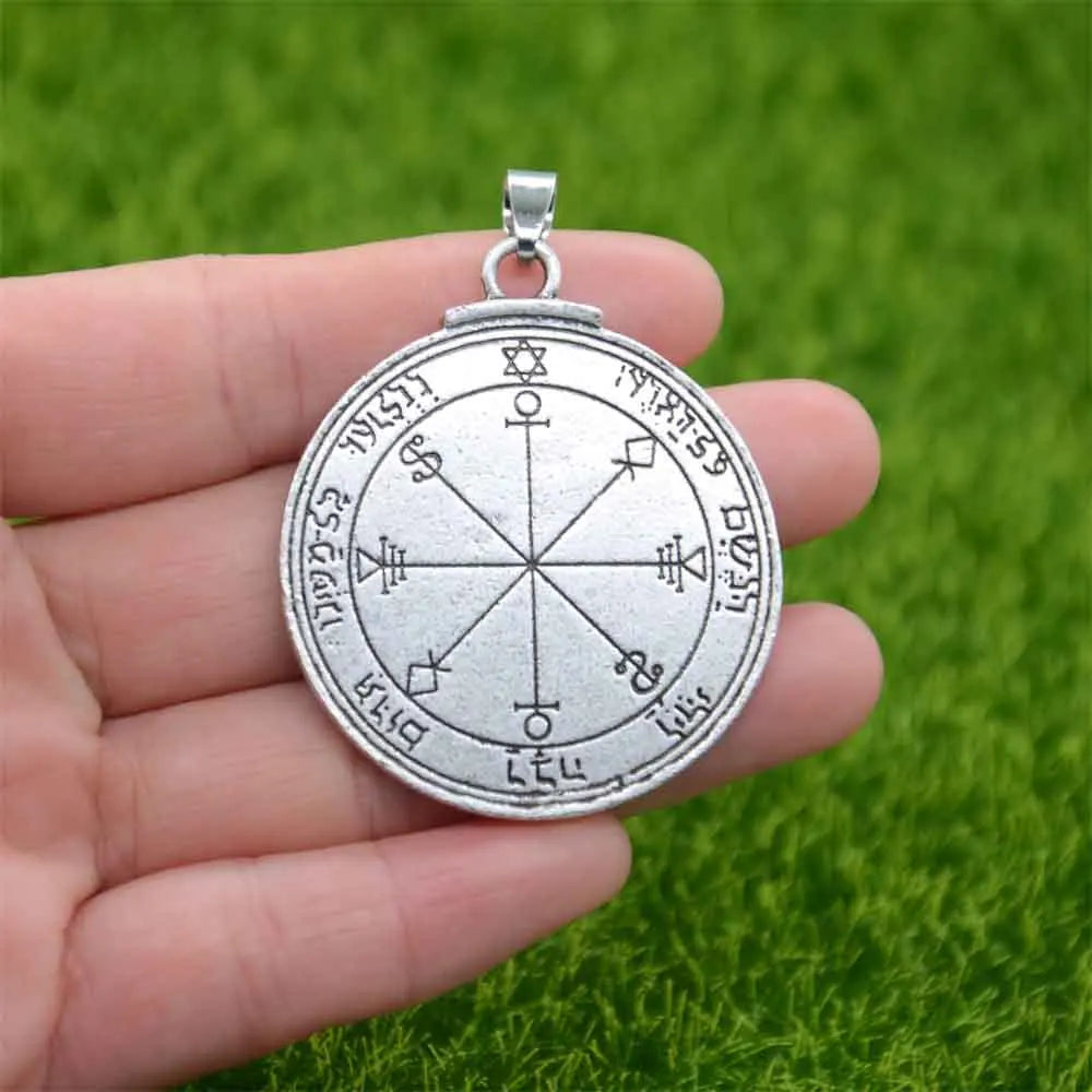 Double Side Key Of Solomon Fourth Pentacle Of Mercury Seal Pendant Necklace Wiccan Pagan Amulets Talismans Jewlery