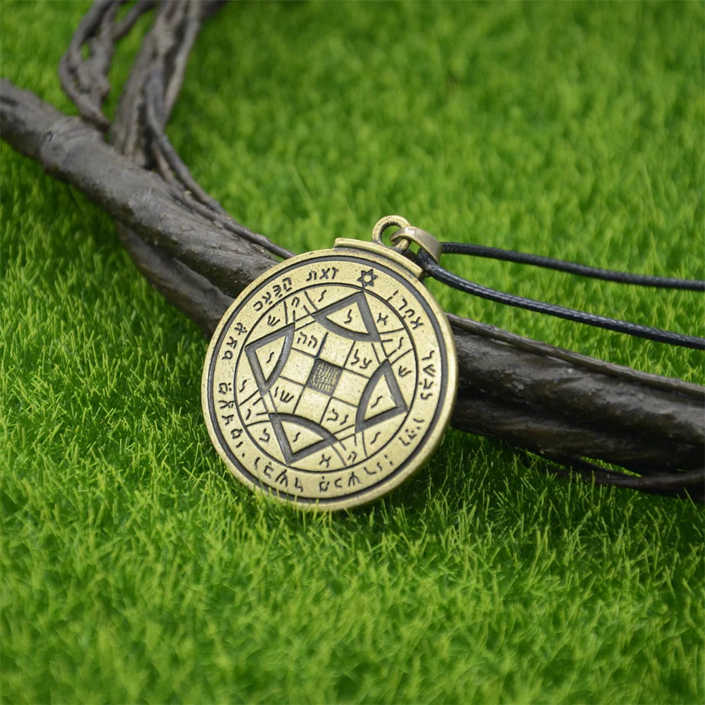 Double Side Key Of Solomon Fourth Pentacle Of Mercury Seal Pendant Necklace Wiccan Pagan Amulets Talismans Jewlery