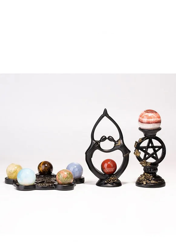 Couple Lovers Display stand for Crystal spheres Pentacle 7 stars Array Base Gemstone balls holder Resin Home Decoration ornament
