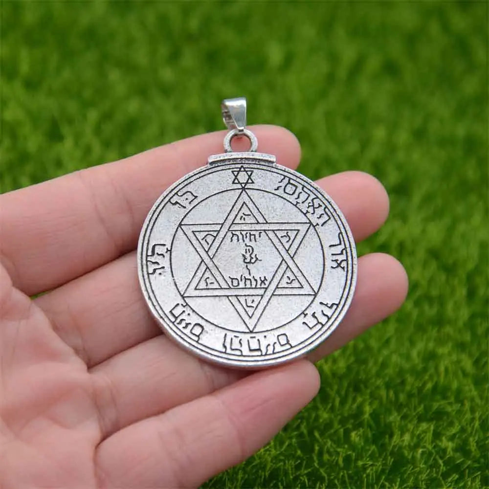 Double Side Key Of Solomon Fourth Pentacle Of Mercury Seal Pendant Necklace Wiccan Pagan Amulets Talismans Jewlery