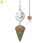 CSJA Spiritual Crystal Pendulum for Divination Dowsing Rod Natural Stone Quartz Pendant Pendules for Radiesthesia Pendulos G717