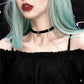 Double Layers Black Choker Necklace Crescent Pendant Statement Gothic Witchy Halfmoon Luna Women Neck Jewelry Gift