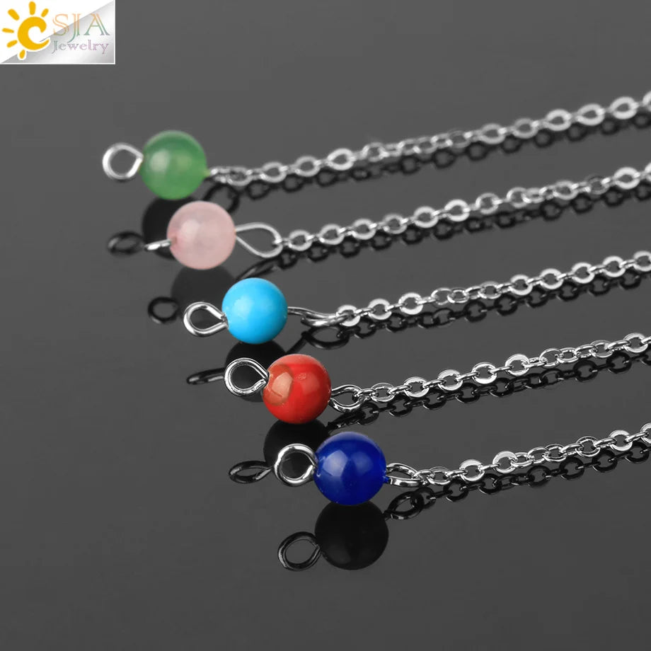 CSJA Spiritual Crystal Pendulum for Divination Dowsing Rod Natural Stone Quartz Pendant Pendules for Radiesthesia Pendulos G717