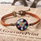2020 Metatron Cube Pendant Bracelet Sacred Geometry Flower of Life Jewelry Chakra Spiritual Leather Bracelet Glass Dome Jewelry