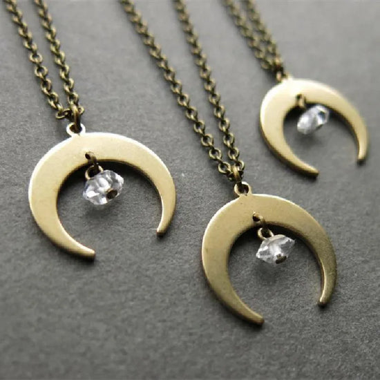 Witch Moon Choker Necklace Jewellery Minimalist Charm Halloween Pendant Fall Autumn Witchy Magic Gift Idea Statement Women Gift - Elementsofthewitch