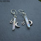 Witch Raw Crystal with Moon and Stars Earrings Witchy Dangle Jewelry Celestial with Healing Quartz Bohemia Jewelry Women Gift