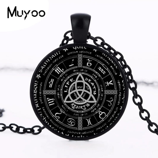 Wheel of the Year Cabochon Necklace