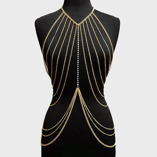 Multi-Layer Full Female Body Chain Harness - Elementsofthewitch
