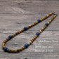 Classic Chakra Necklace Men Natural Lava Stone Collar Tribal Spiritual Colliers Punk Short Choker Erkek Kolye Boyfriend Gift