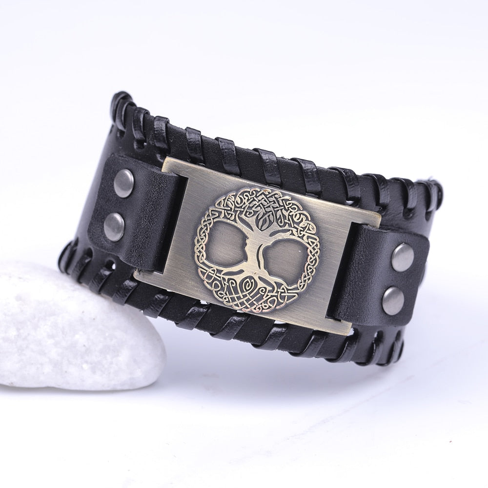 Tree of Life Vintage Leather Bracelets - Elementsofthewitch