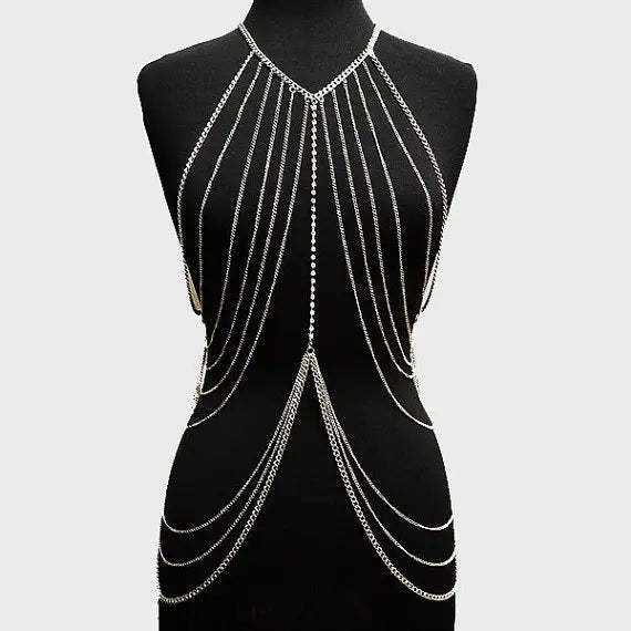 Multi-Layer Full Female Body Chain Harness - Elementsofthewitch