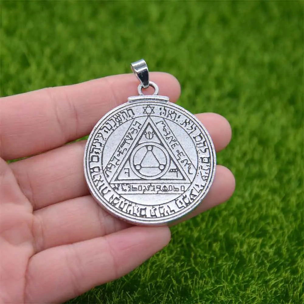 Double Side Key Of Solomon Fourth Pentacle Of Mercury Seal Pendant Necklace Wiccan Pagan Amulets Talismans Jewlery