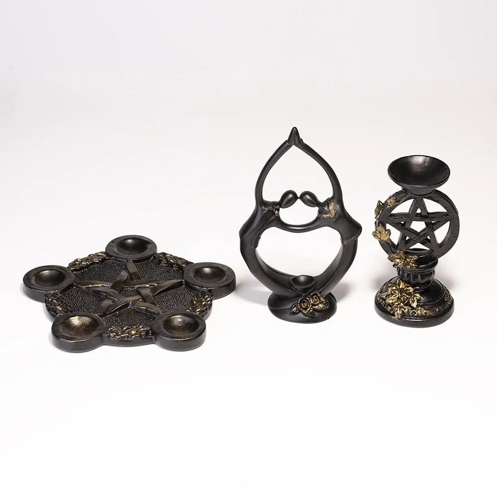 Couple Lovers Display stand for Crystal spheres Pentacle 7 stars Array Base Gemstone balls holder Resin Home Decoration ornament
