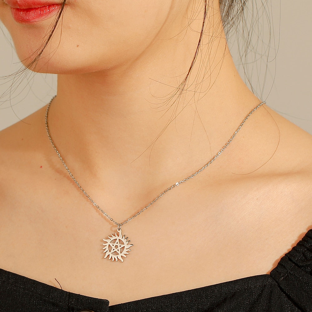 Shining Sun Pentagram Necklace - Elementsofthewitch
