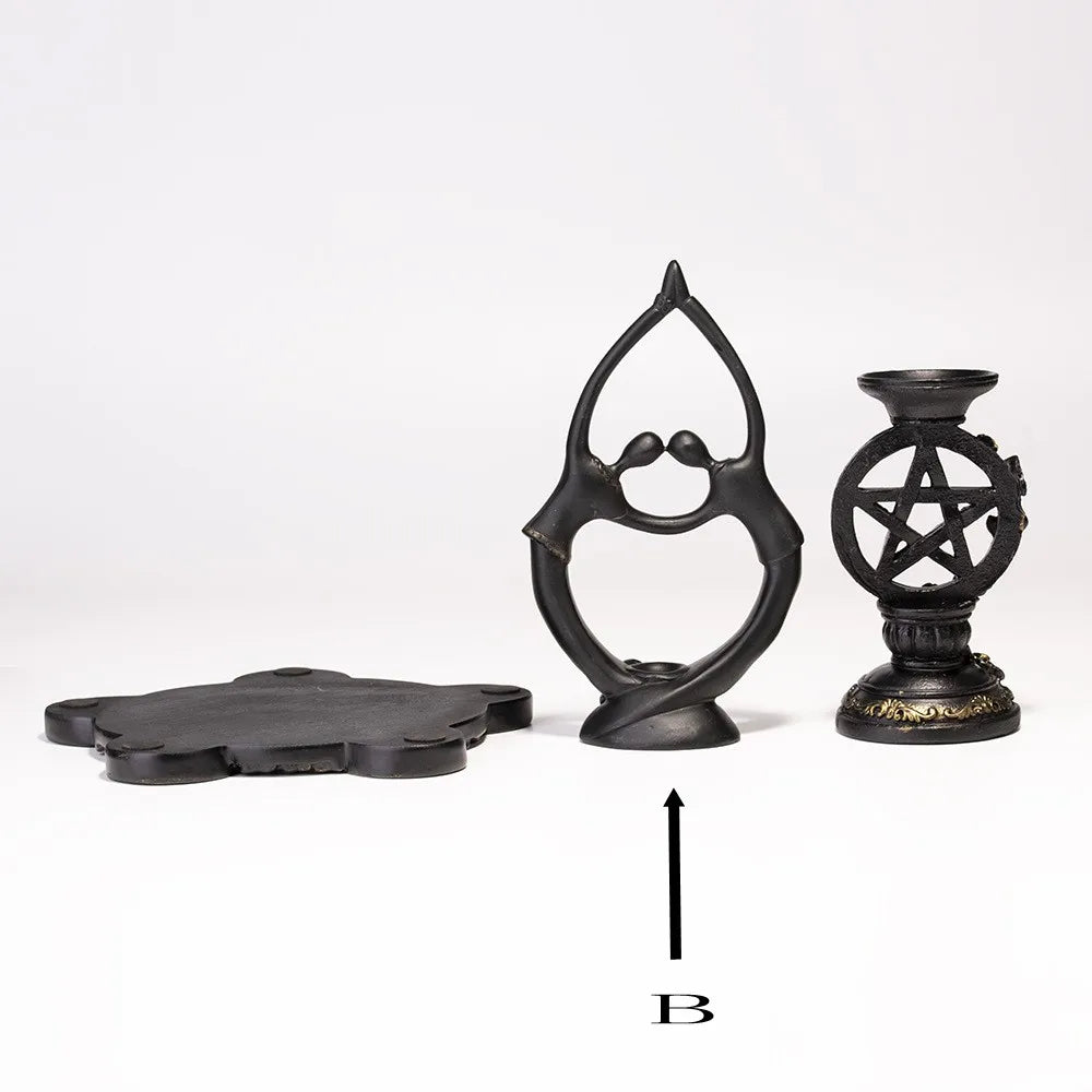Couple Lovers Display stand for Crystal spheres Pentacle 7 stars Array Base Gemstone balls holder Resin Home Decoration ornament