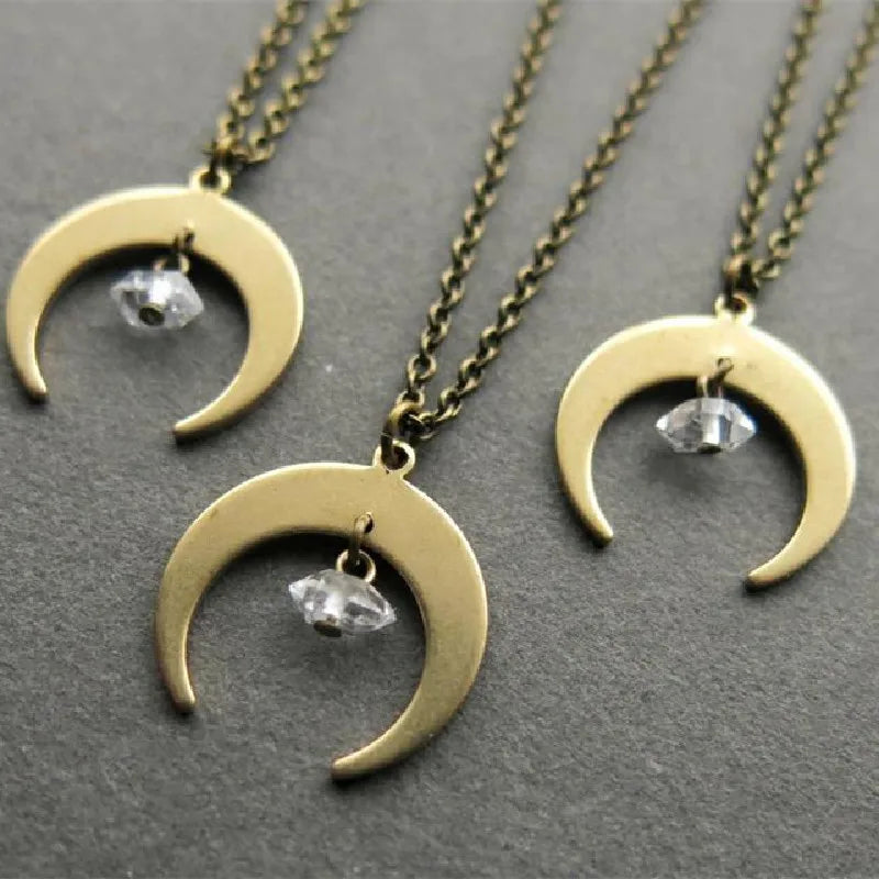 Witch Moon Choker Necklace Jewellery Minimalist Charm Halloween Pendant Fall Autumn Witchy Magic Gift Idea Statement Women Gift