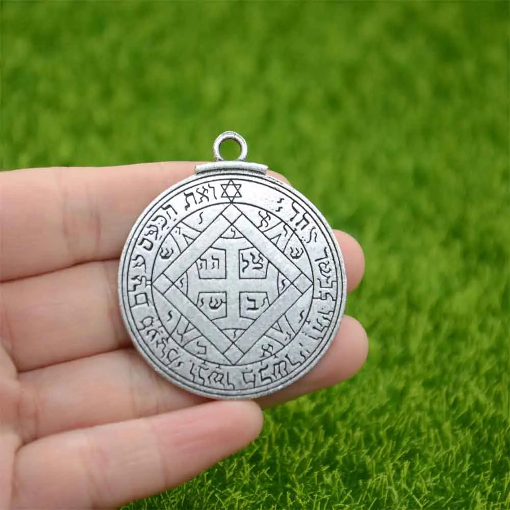 Double Side Key Of Solomon Fourth Pentacle Of Mercury Seal Pendant Necklace Wiccan Pagan Amulets Talismans Jewlery