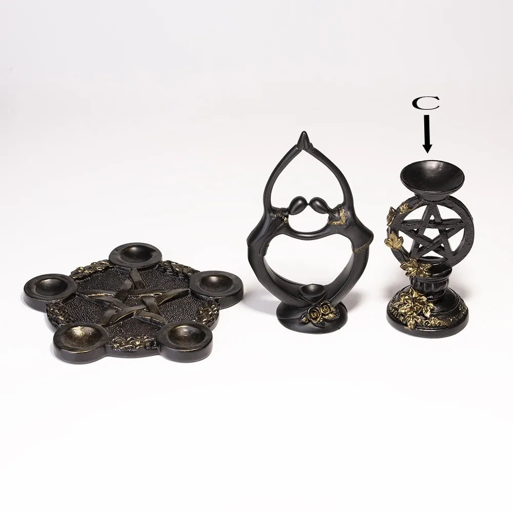Couple Lovers Display stand for Crystal spheres Pentacle 7 stars Array Base Gemstone balls holder Resin Home Decoration ornament