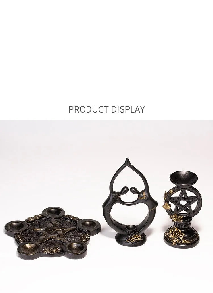 Couple Lovers Display stand for Crystal spheres Pentacle 7 stars Array Base Gemstone balls holder Resin Home Decoration ornament