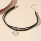 Double Layers Black Choker Necklace Crescent Pendant Statement Gothic Witchy Halfmoon Luna Women Neck Jewelry Gift