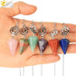 CSJA Spiritual Crystal Pendulum for Divination Dowsing Rod Natural Stone Quartz Pendant Pendules for Radiesthesia Pendulos G717