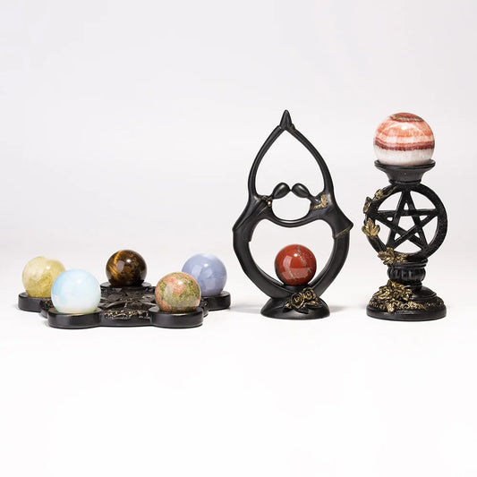 Pentacle Crystal Sphere Display Stand - Elementsofthewitch