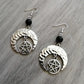 Witch Raw Crystal with Moon and Stars Earrings Witchy Dangle Jewelry Celestial with Healing Quartz Bohemia Jewelry Women Gift