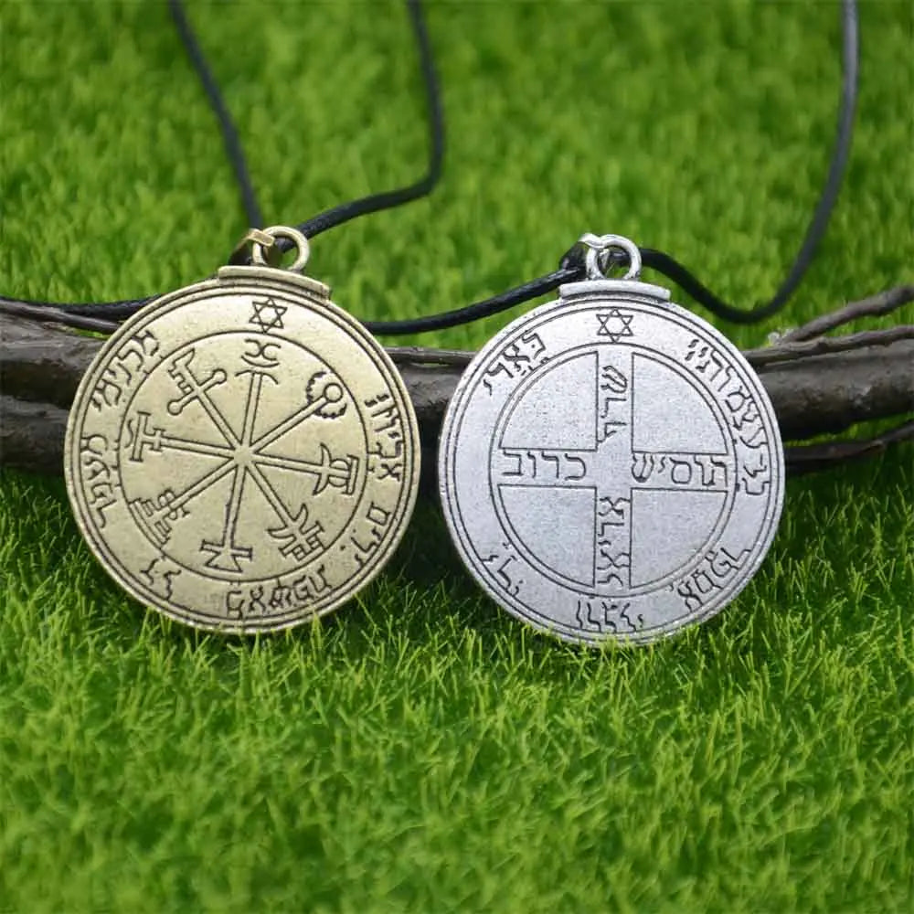 Double Side Key Of Solomon Fourth Pentacle Of Mercury Seal Pendant Necklace Wiccan Pagan Amulets Talismans Jewlery