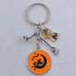 DIY Halloween Keyring Witchy Witchcraft hat Keychain Cat Key Chains Gothic Broomstick Charms Gift For Witch Lover Jewlery
