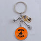 DIY Halloween Keyring Witchy Witchcraft hat Keychain Cat Key Chains Gothic Broomstick Charms Gift For Witch Lover Jewlery