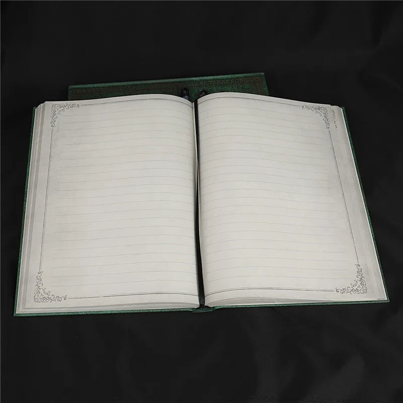 Retro Magic Notebook 3D Relief Sculpture Flying Horse Pentagram Inlaid With Natural Crystal Stone Thickened Multi Page Notebook